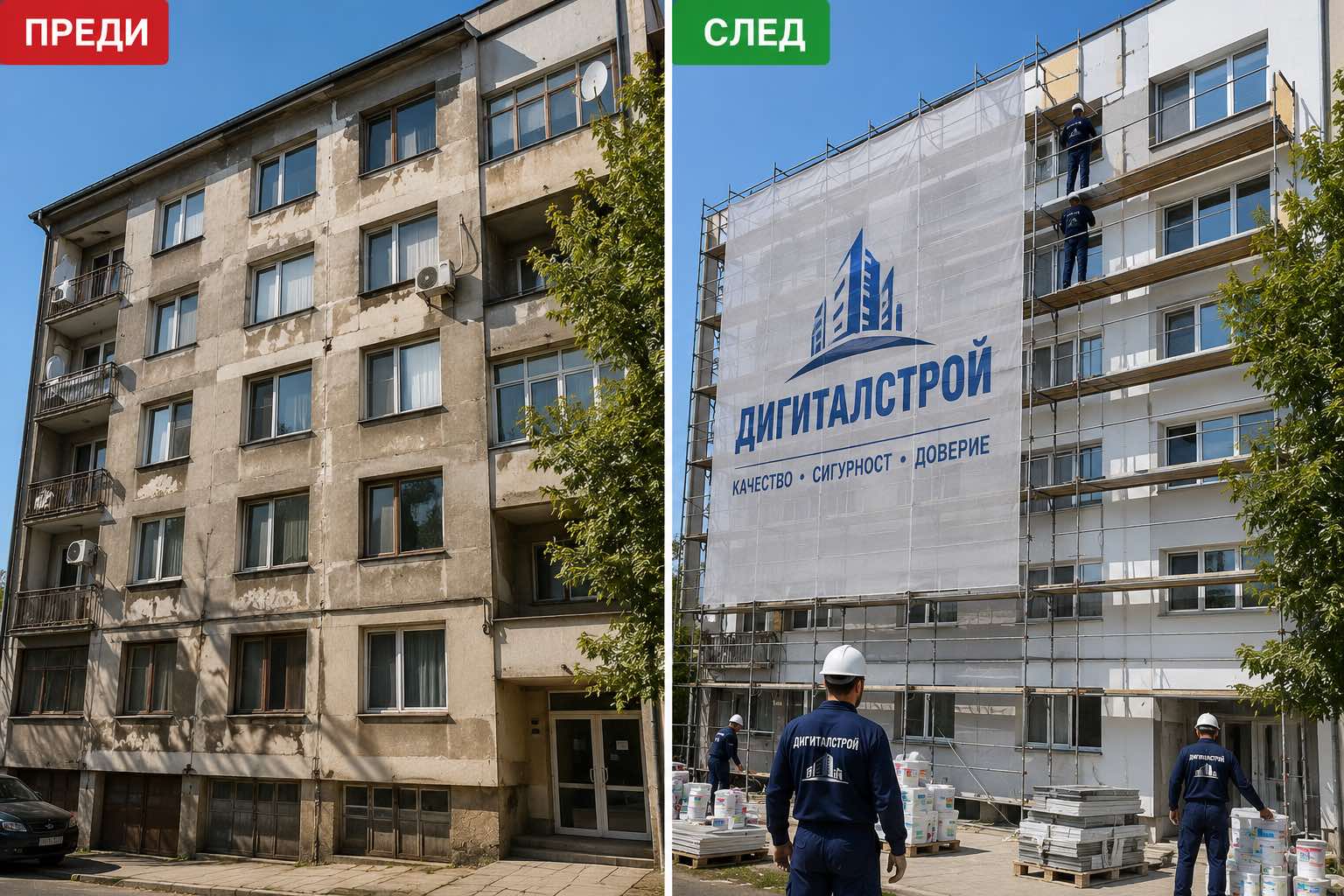 Преди и след ремонт от Дигитал Строй